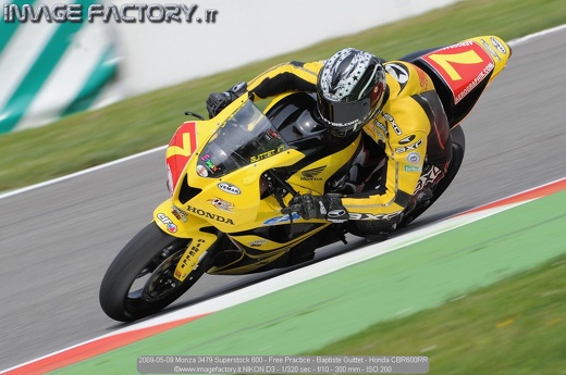 2009-05-09 Monza 3479 Superstock 600 - Free Practice - Baptiste Guittet - Honda CBR600RR